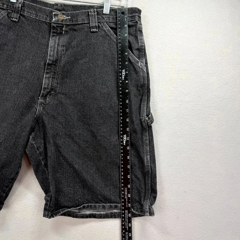 Vintage Wrangler Carpenter Shorts Mens 36 Gray‎ Denim Grunge Jorts Hammer Loop
